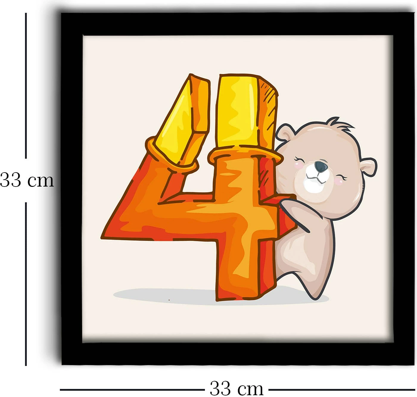 Pikturë dekorative me kornizë MDF, ngjyrë e verdhë/portokalli, Wallity, 33x33cm