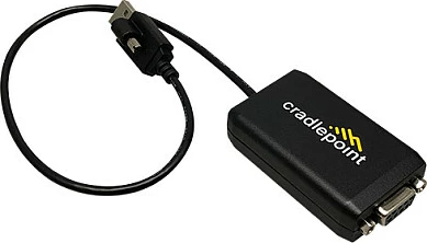 Kabllo adaptuese Cradlepoint USB Type-A në RS-232 (DB9), 40 cm, e zezë