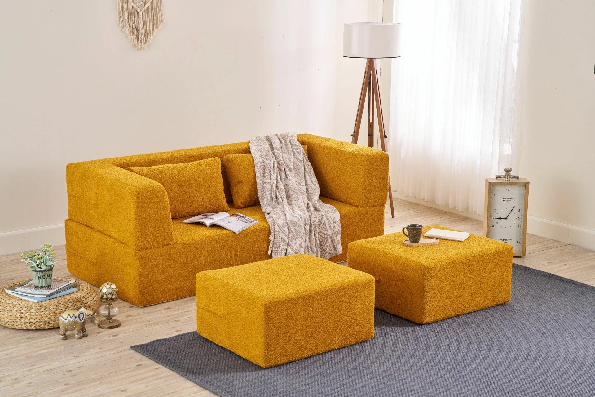 Divan-dyshek dy ulëse, ngjyrë portokalli, Atelier del Sofa, Pirgos