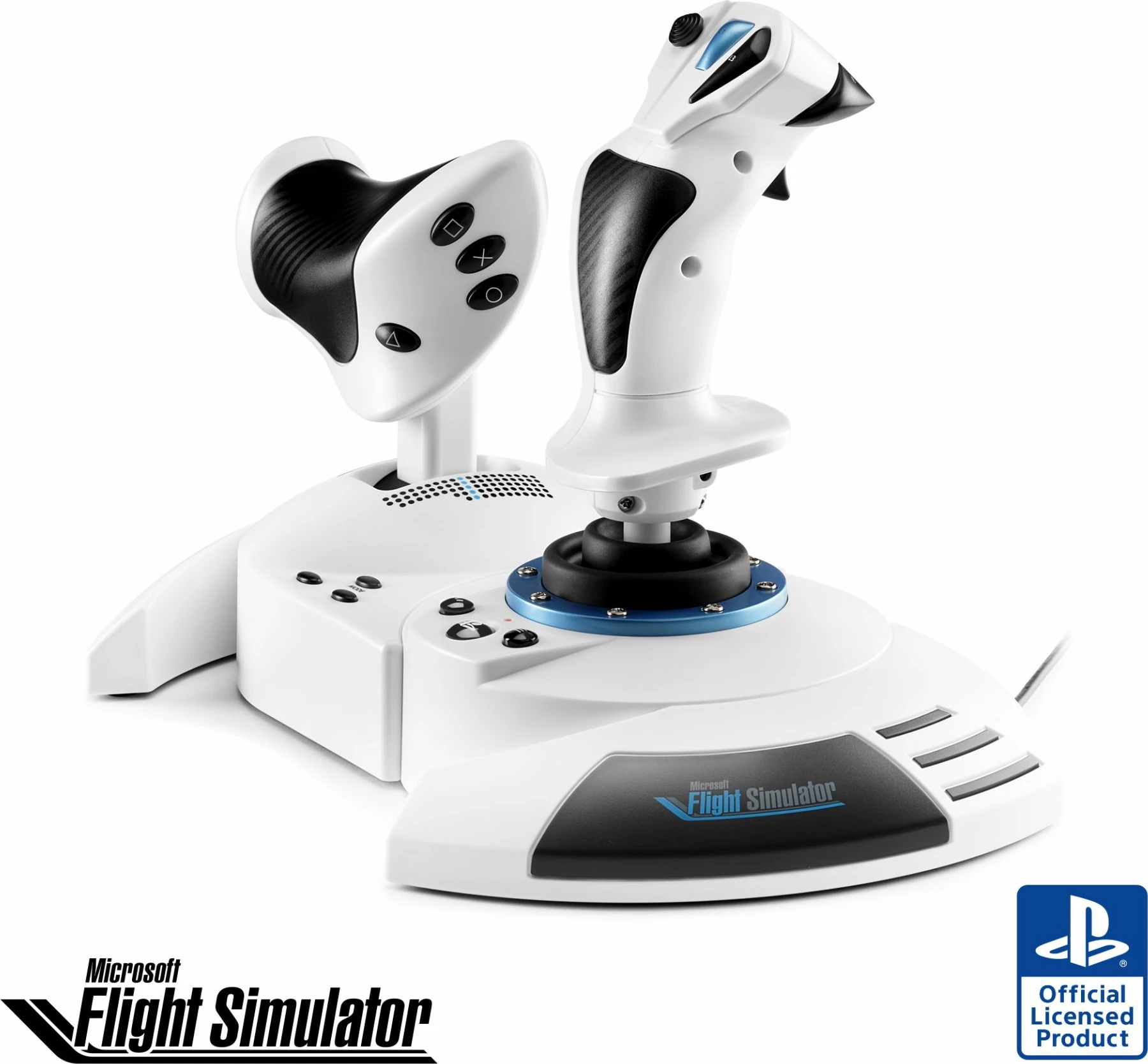 Joystick fluturimi HOTAS Thrustmaster T.Flight Hotas 5 Microsoft Flight Simulator Special Edition, 5 akse, 14 butona, PS5/PS4/PC, i bardhë