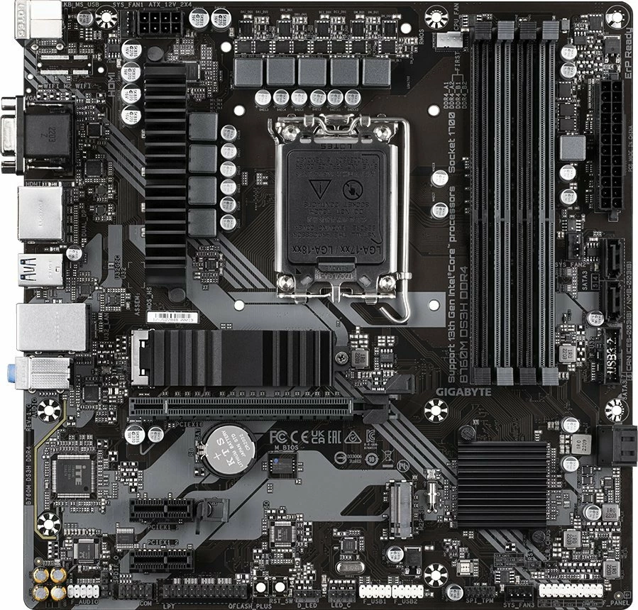 Pllakë amë Gigabyte B760M DS3H DDR4, LGA1700, Micro-ATX, 4xDDR4 deri 128GB