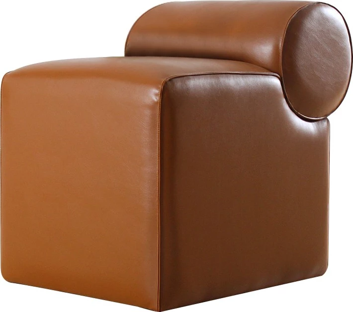 Puf lëkure artificiale, ngjyrë kafe, Atelier del Sofa, Rohin
