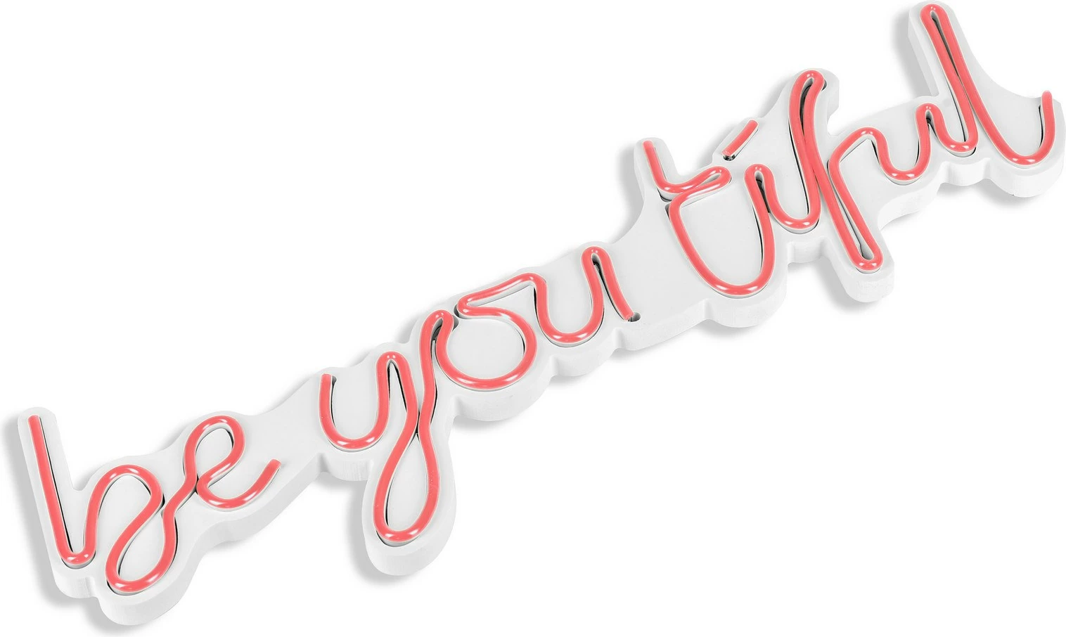 Dritë dekorative LED në mur, 'be you tiful', plastikë, ngjyrë rozë - 6