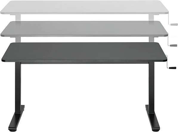 Tavolinë pune sit-stand LogiLink, manuale, 140x60cm, e zezë