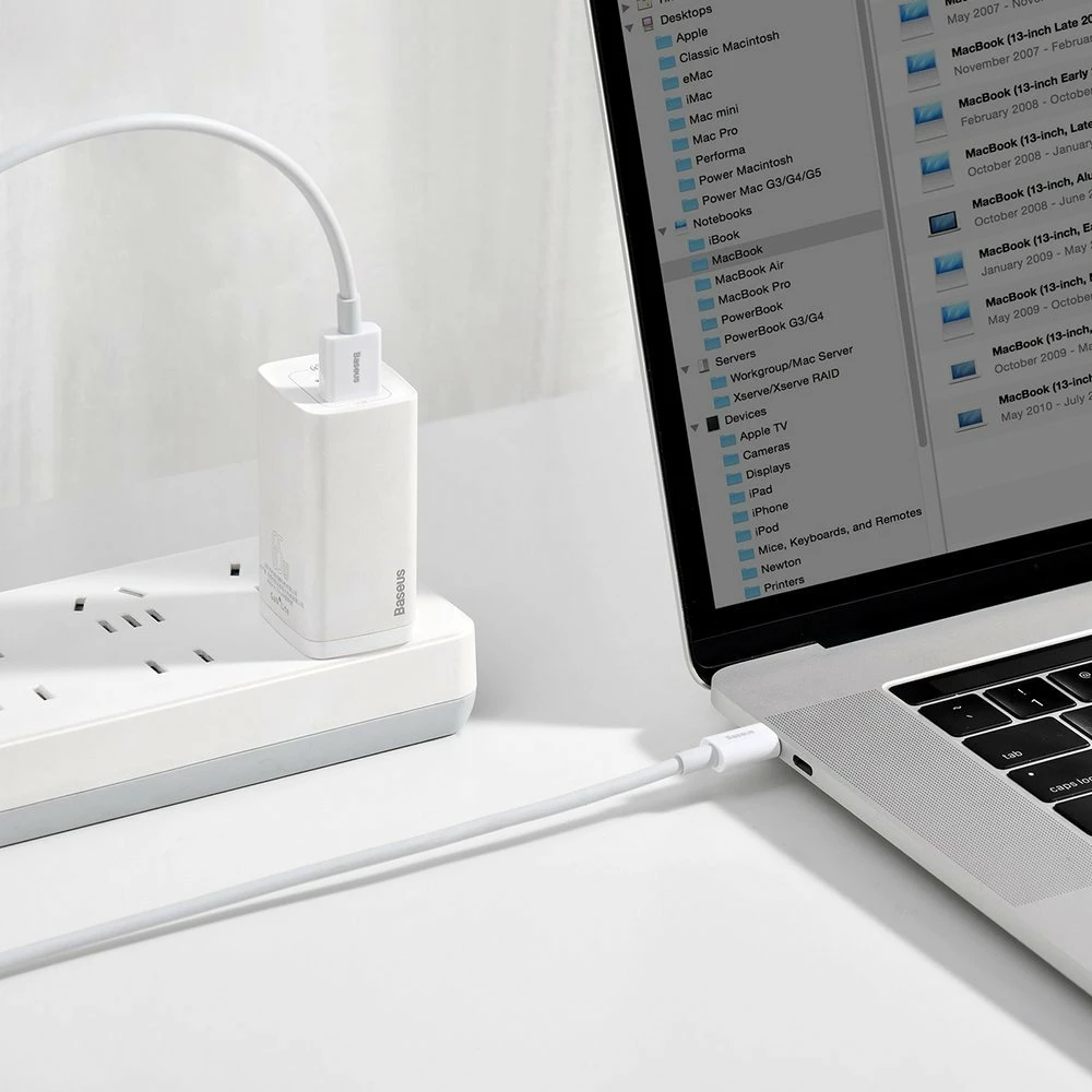 Kabllo karikimi dhe të dhënash Baseus Superior CATYS-02, USB-A në USB-C, 1m, 66W, Bardhë
