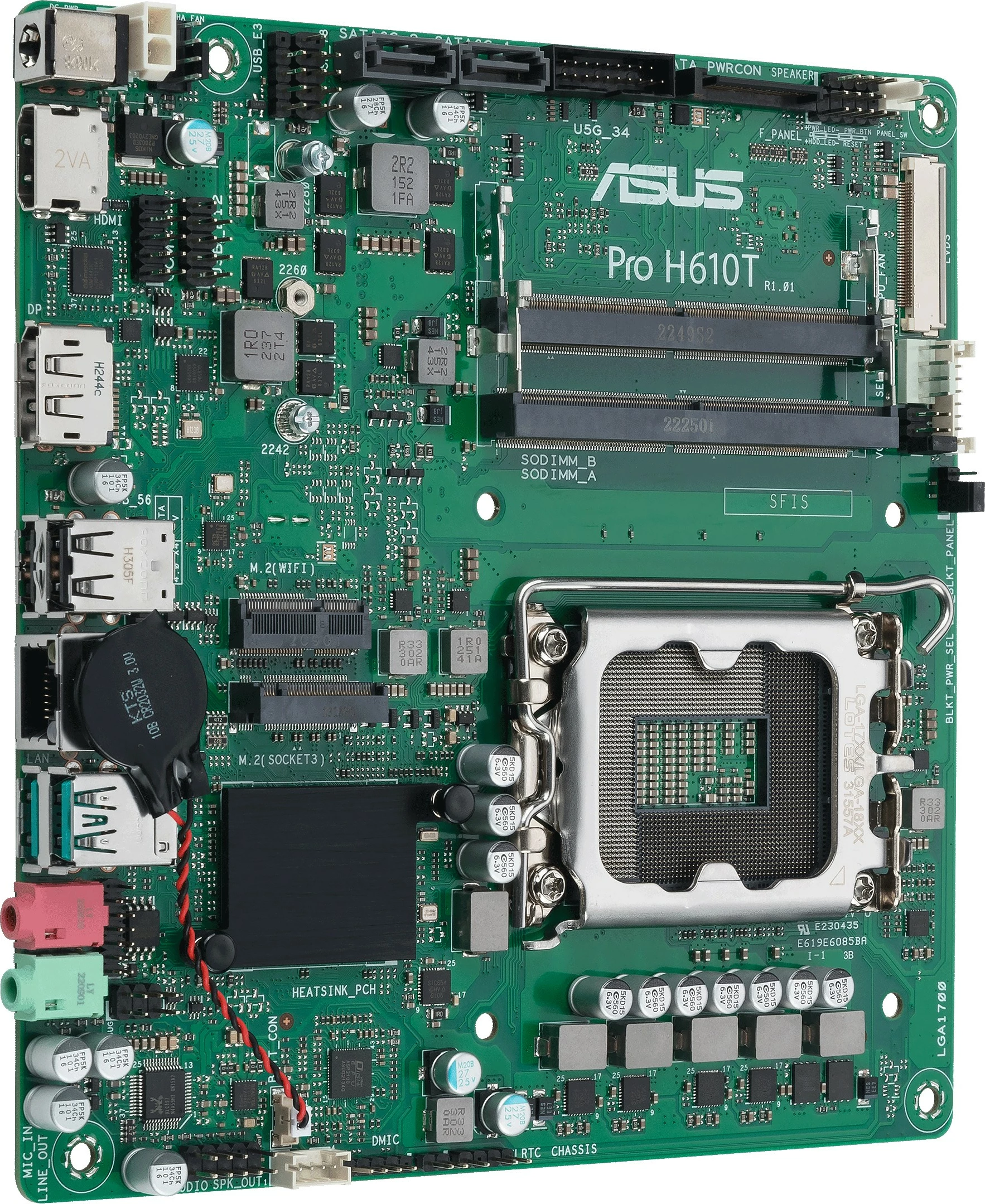 Pllakë amë ASUS Pro H610T-CSM, LGA 1700, DDR5-SDRAM, mini ITX