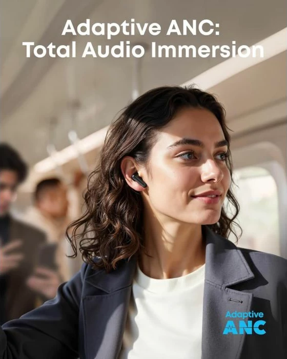 Kufje wireless Anker Soundcore P41i Standard, ANC, kasë karikimi 3000 mAh me power bank 10 W dhe mbajtëse telefoni, Bluetooth 5.4, e zezë (pa adapter Lightning)