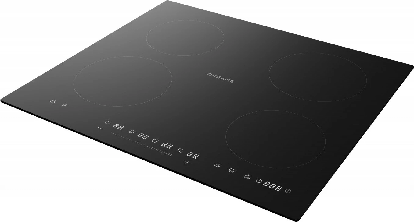 Pllakë induksioni, Dreame, EZ40 PRO, 4 zona, slider touch 15 nivele, lidhje 7.4 kW, 58x51 cm, e zezë