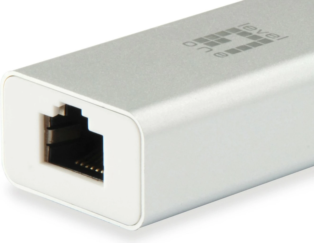 Adapter rrjeti LevelOne Gigabit USB-C, i lidhur, USB Type-C, Ethernet, 1000 Mbit/s, argjendtë, bardhë