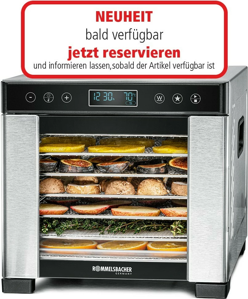 Dehidratues ushqimi Rommelsbacher DA 650, LCD, 600 W, Ngjyrë e zezë