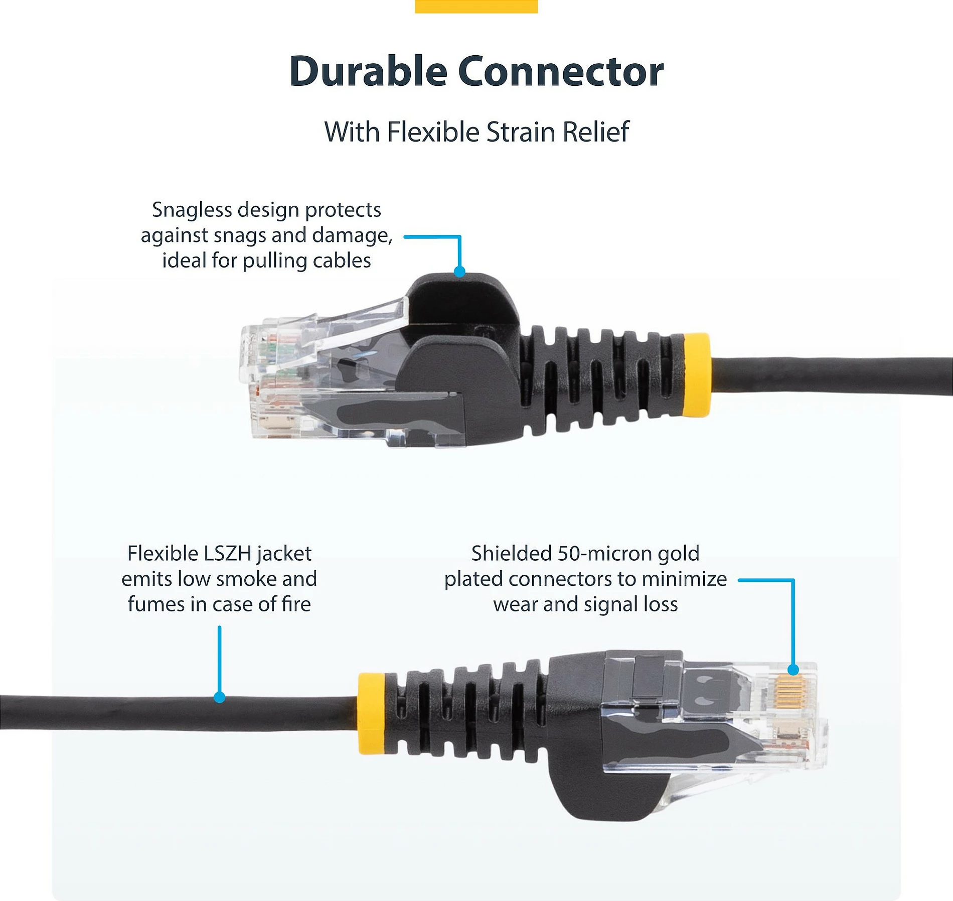 Kabllo rrjeti StarTech CAT6 0.25m RJ45 Slim, 10Gbps, PoE+++, e zezë