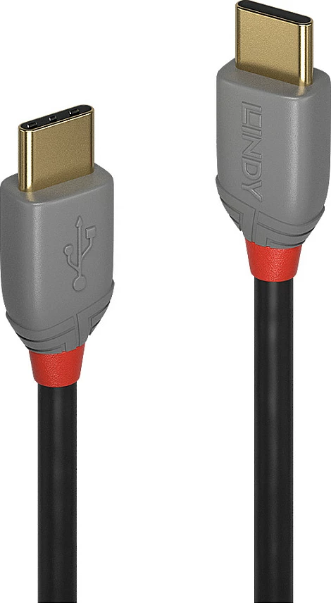 Kabllo USB-C në USB-C Lindy Anthra Line, USB 2.0, 3 m, 480 Mbps, e zezë/gri
