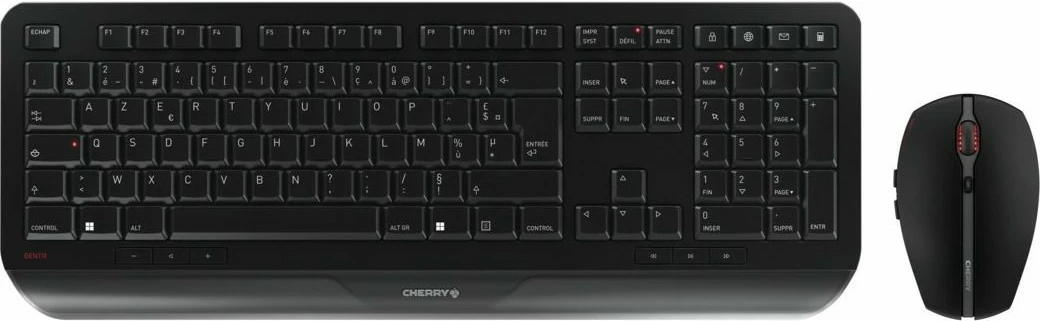 Set tastierë dhe maus Cherry GENTIX, pa tela, AZERTY, i zi