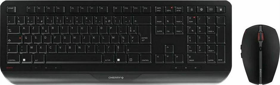 Set tastierë dhe maus Cherry GENTIX, pa tela, AZERTY, i zi