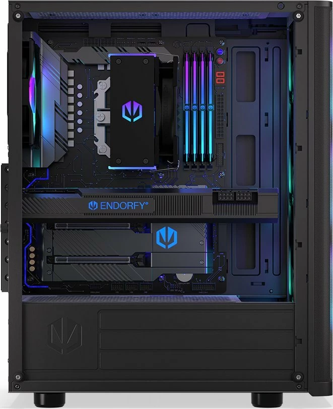 Kasë Endorfy Ventum 200 ARGB EY2A014 Midi Tower ATX me xham të kalitur, 4x120mm PWM ARGB fans, pa PSU, e zezë