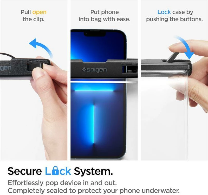 Mbështjellës Spigen Aqua Shield A601, IPX8, universal, 2 copë, transparent