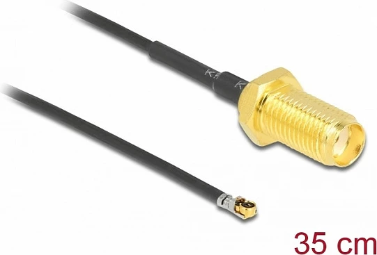 Kabllo antene DeLOCK 12664, SMA në MHF 4L LK, 0.35 m, e zezë