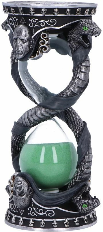 Orë rëre NEMESIS NOW Harry Potter Lord Voldemort 18 cm, rrëshirë & xham, e pikturuar me dorë, zezë/gjelbër, në kuti dhuratë