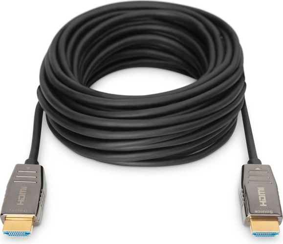 HDMI kabllo Digitus AK-330126-200-S, 20m, 8K, HDR, 48 Gbit/s, e zezë