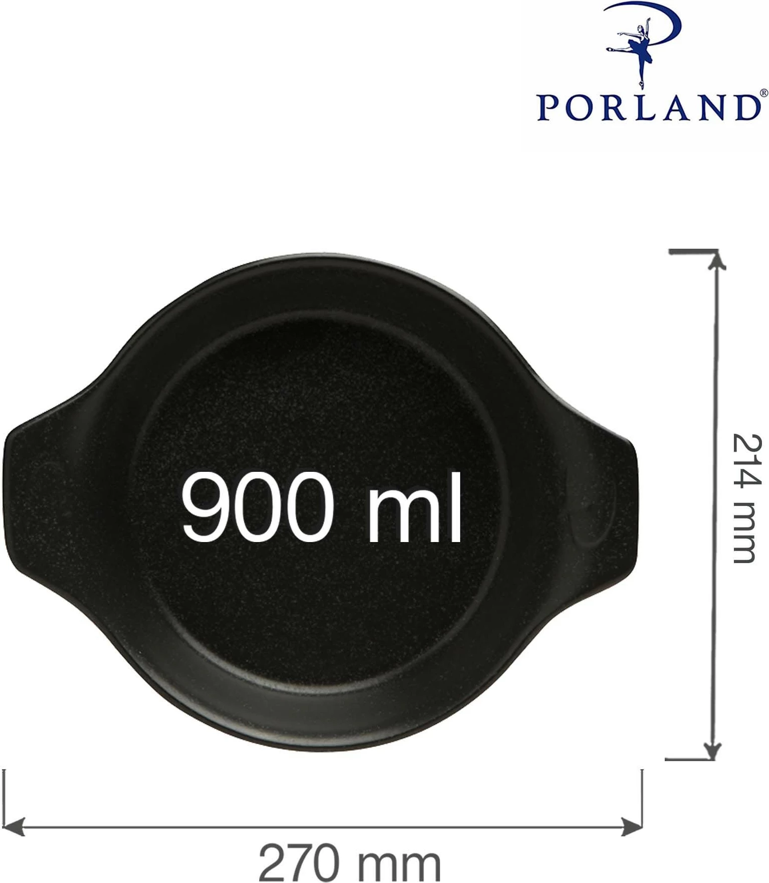 Tavë pjekjeje Porland Seasons Coal Ø210 mm 900 ml, e zezë, set 6 copë