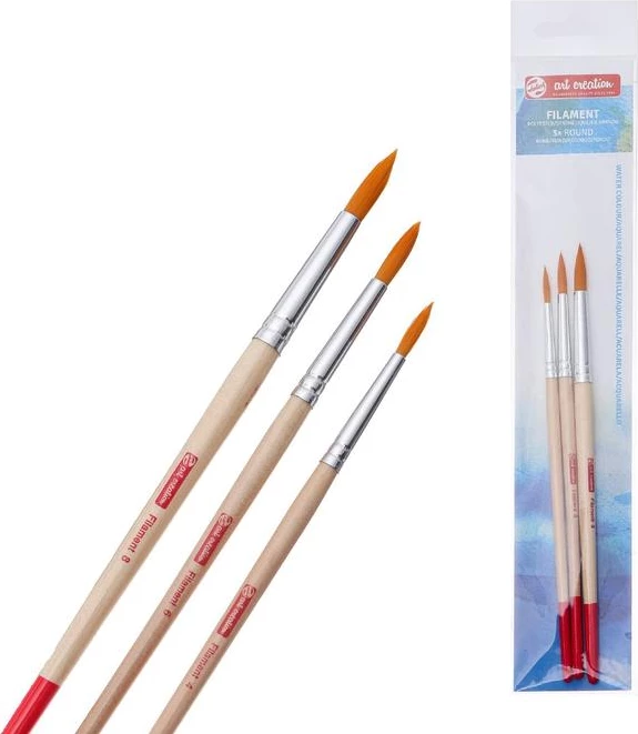 Set Furçash të Rrumbullakëta Filament – 3 Copë