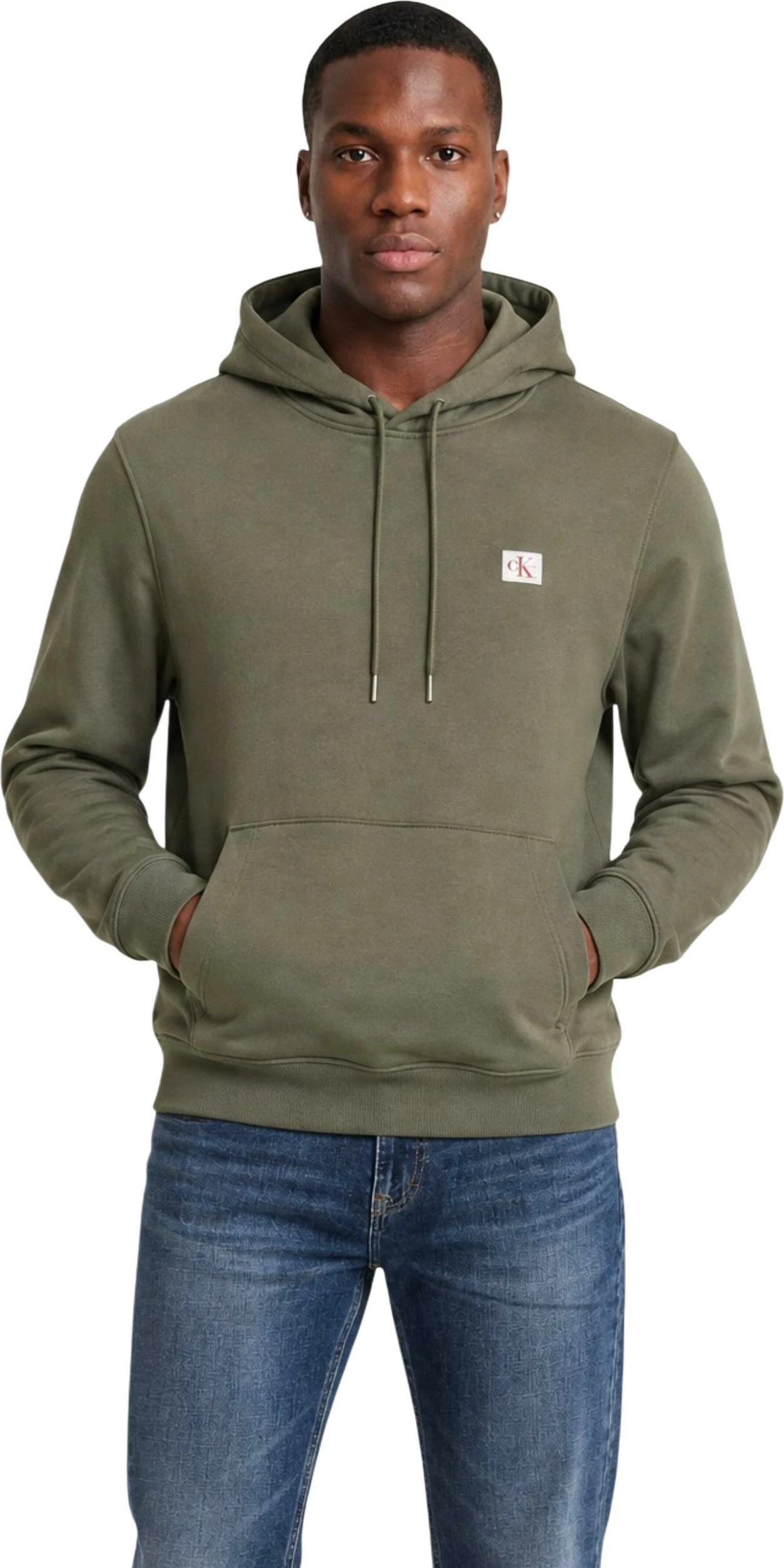 Duks me kapuç Calvin Klein Jeans LV04RG269G për meshkuj, jeshile ulliri