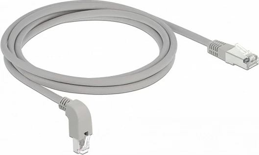 Kabllo rrjeti DeLOCK 85875, Cat6a, 2 m, RJ-45 këndore, S/FTP, gri