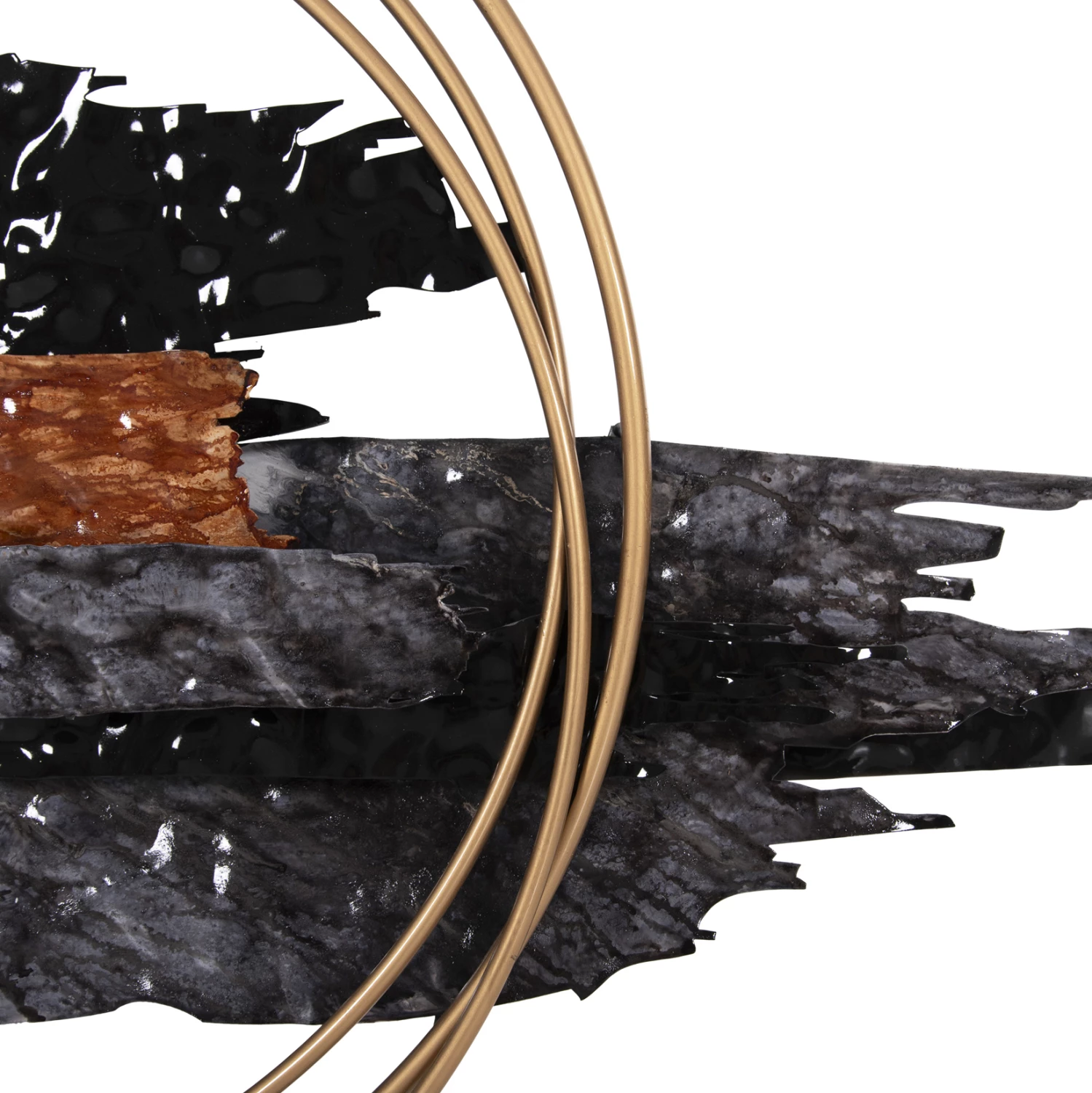 Dekor muri FH4196 metalik, ngjyrë e zezë-antracit-ari, 144x63.5H cm