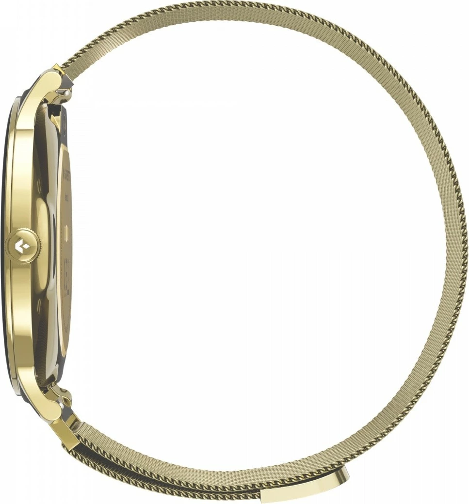 Smartwatch Garett Verona 2, 1.43\" AMOLED 466x466, IP68, Bluetooth thirrje, 200 mAh, Gold, set me rrip mesh + rrip lëkure eko i bardhë