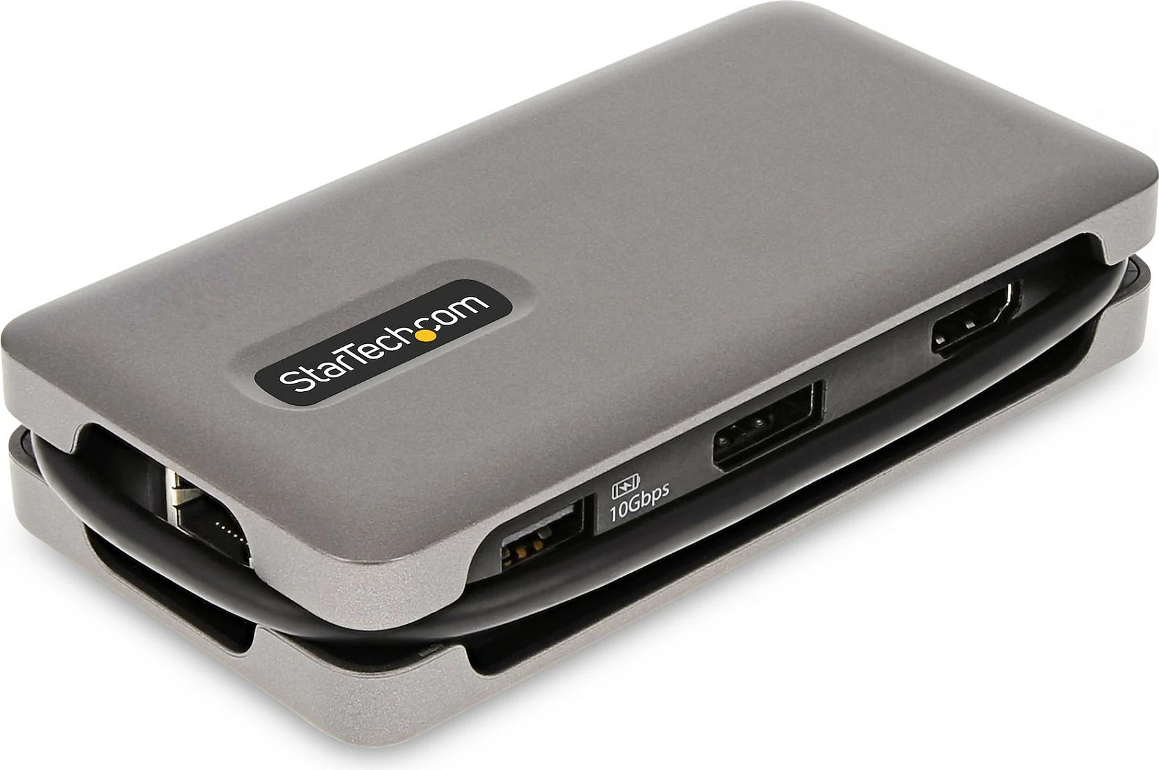 Adapter multiport USB-C StarTech, mini docking station, 4K 60Hz HDMI/DisplayPort, 3x USB, Gigabit LAN, PD 100W, gri