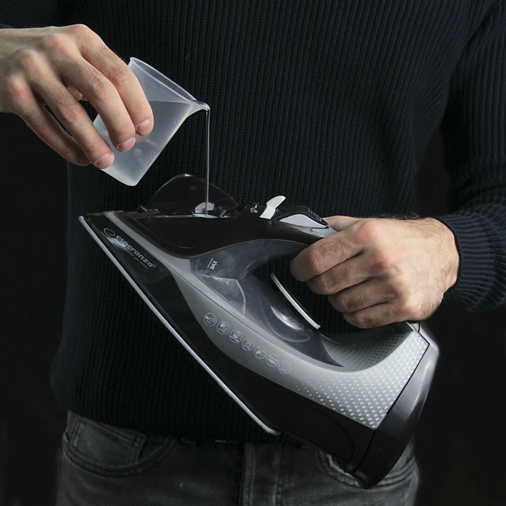 Hekur me avull wireless, Esperanza Satin, 2600 W, pllaka qeramike, depo uji 300 ml, zi/gri