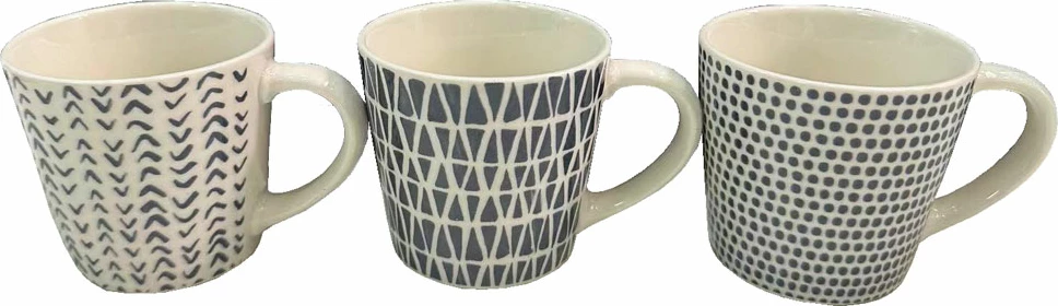 Set filxhanësh espresso, 6 copë, porcelan New Bone, bardhë-blu, 9.5x6.5x5cm