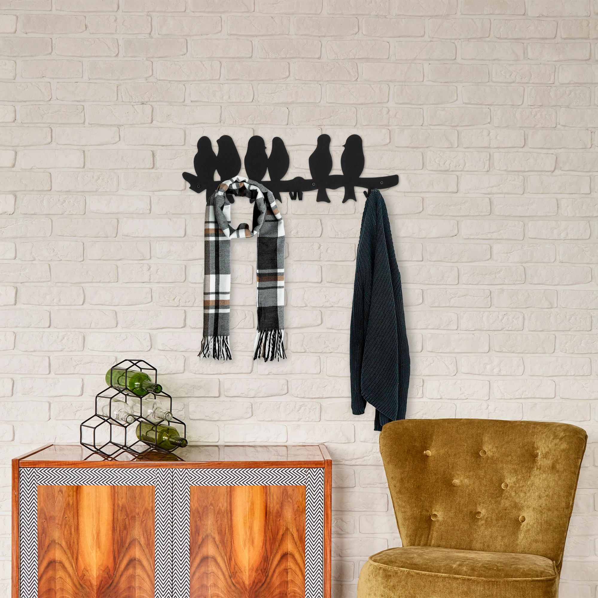 Varëse muri metalike Wallity, model Muhabbet, WSH-021, e zezë