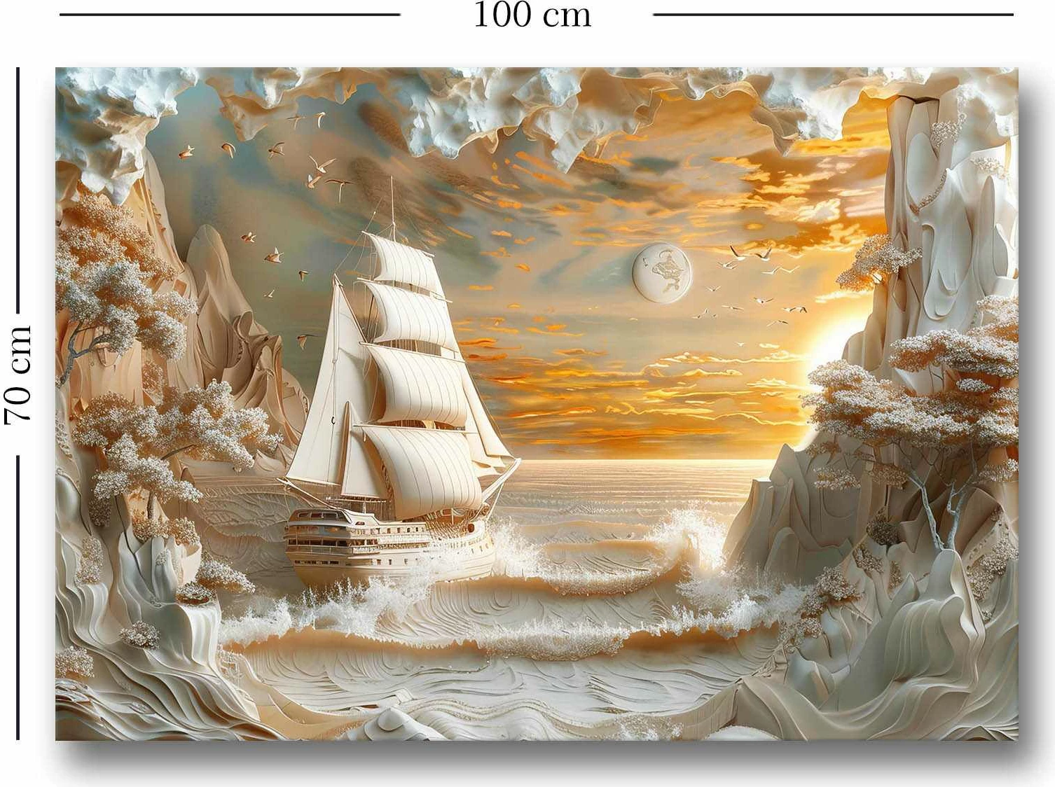 Pikturë dekorative në kanavacë Wallity, shumëngjyrëshe, 70x100cm, 70100Wabisabi-031