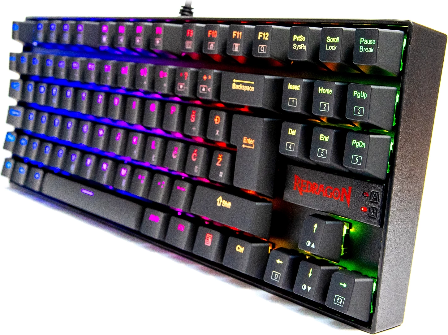 Tastierë mekanike Redragon Kumara K552RGB-1, RGB, wired USB, 87 taste (TKL), Blue Switch, layout SLO/CRO, e zezë