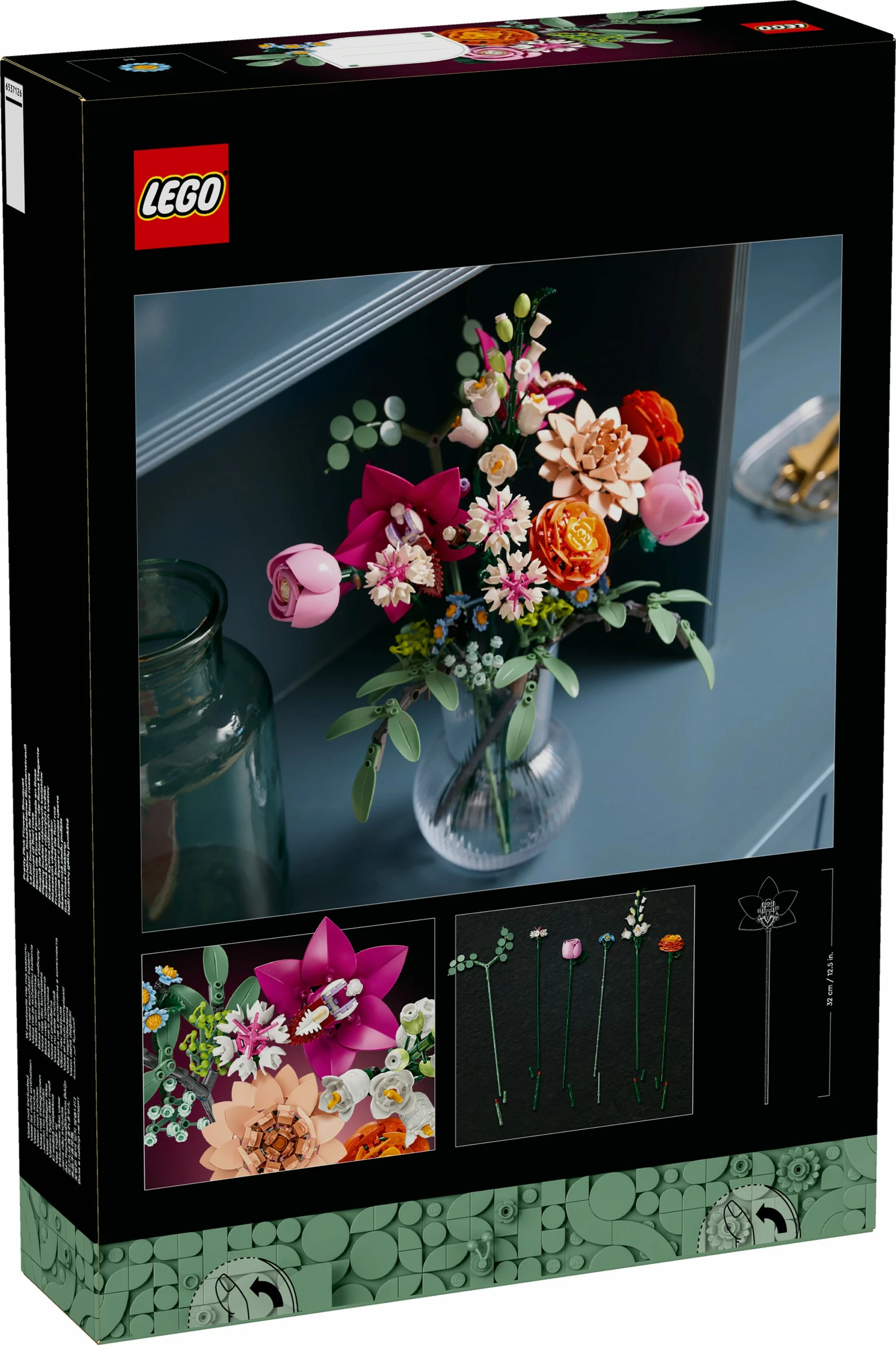 Set ndërtimi LEGO Botanicals Schöner Rosafarbener Blumenstrauß 10342, shumëngjyrësh