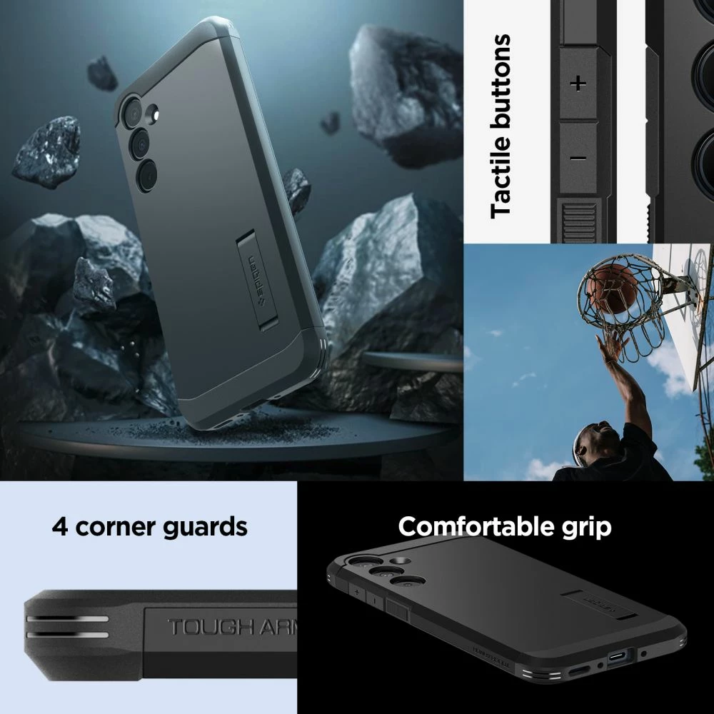 Mbështjellës Spigen Tough Armor për Samsung Galaxy A35 5G, i zi