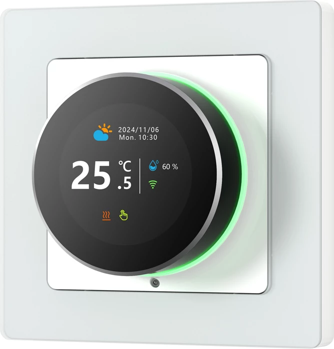 Termostat i mençur Wi‑Fi, Avatto, WT20R-BH-3A-W-WiFi, ekran TFT, kontroll zëri, Tuya Smart Life, i bardhë