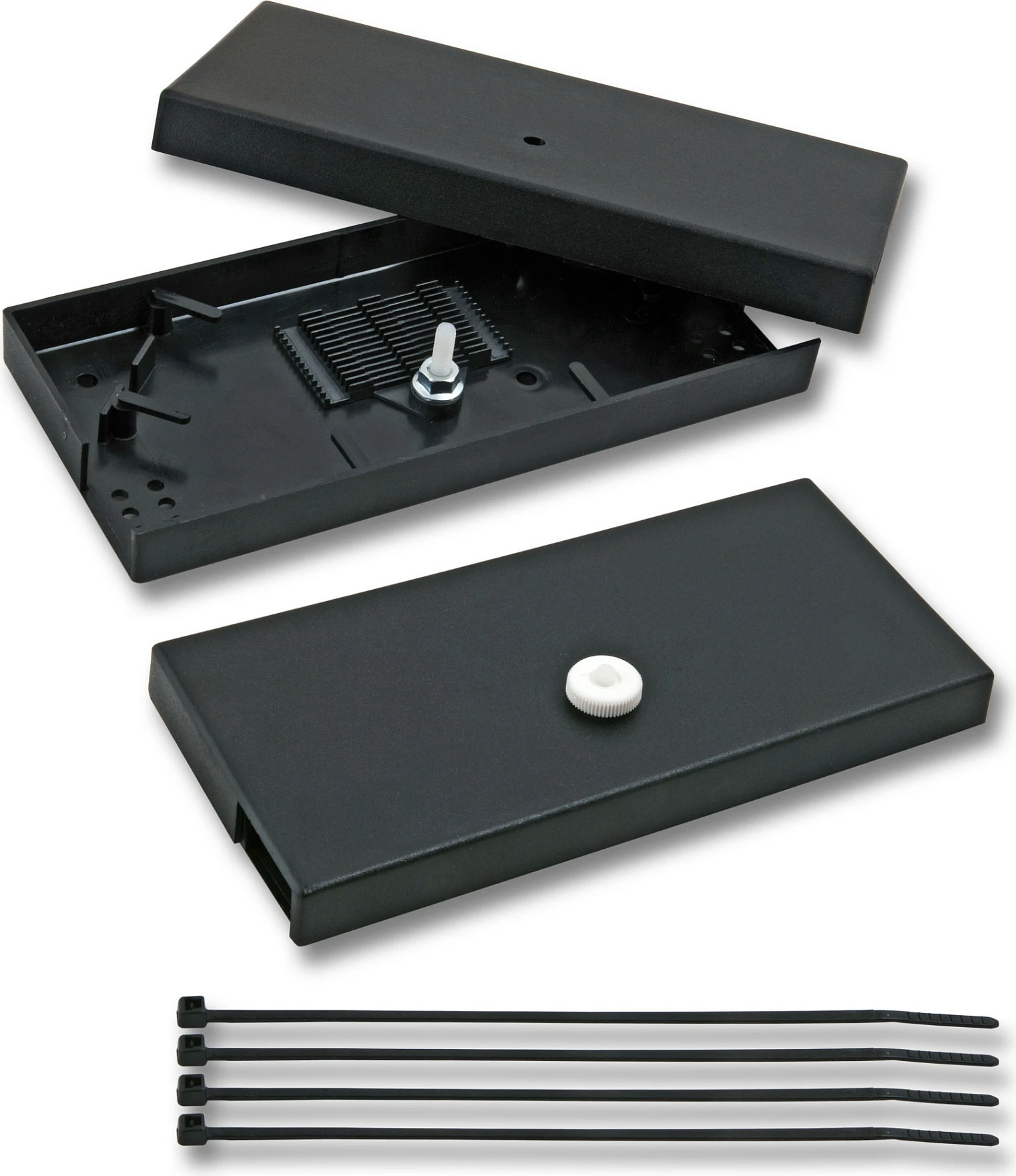 Mini kuti spajsi për fibër optike EFB Elektronik 53704.1, plastike, e zezë