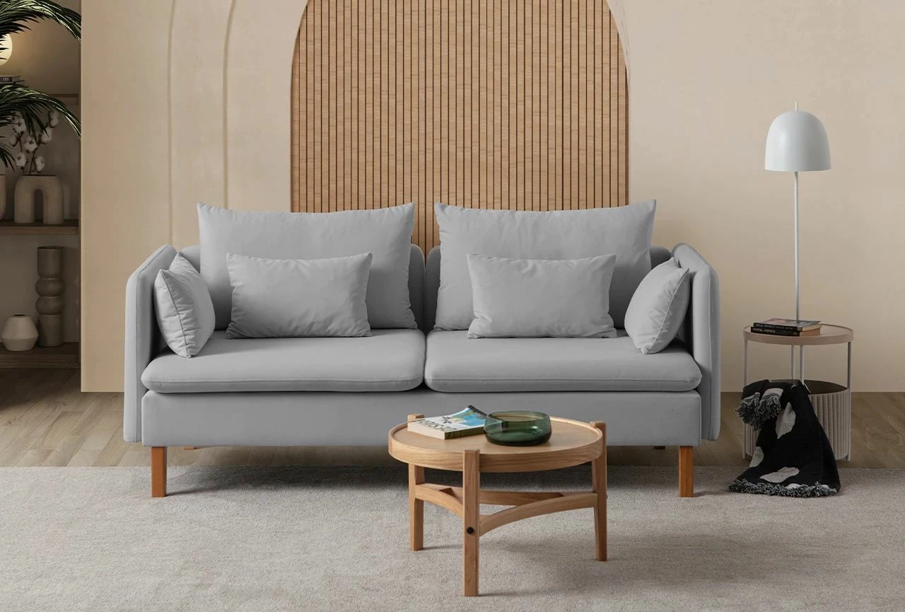 Divan treshe Flexy, Atelier del Sofa, ngjyrë gri