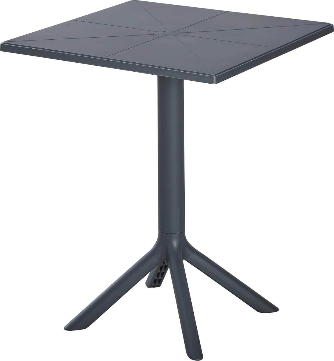 Sipërfaqe Tavoline katrore polipropileni TERRIN FH6125.20, ngjyrë gri e errët, 60,5x60,5x76,5H cm