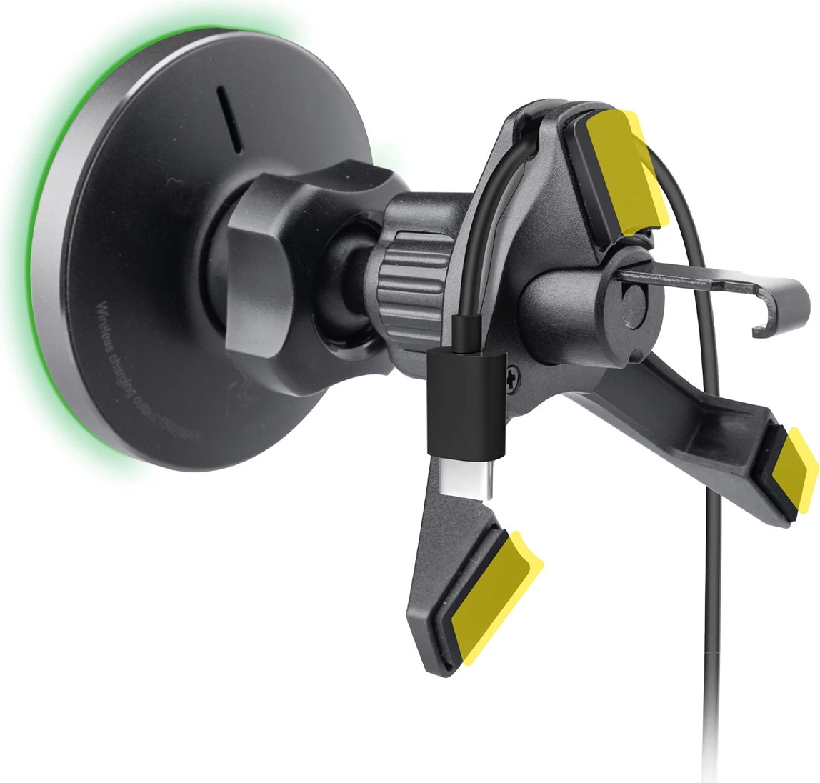 Mbajtës magnetik me karikues wireless SBS TESUPMAGWIR15W për ventilator të makinës, MagSafe, i zi