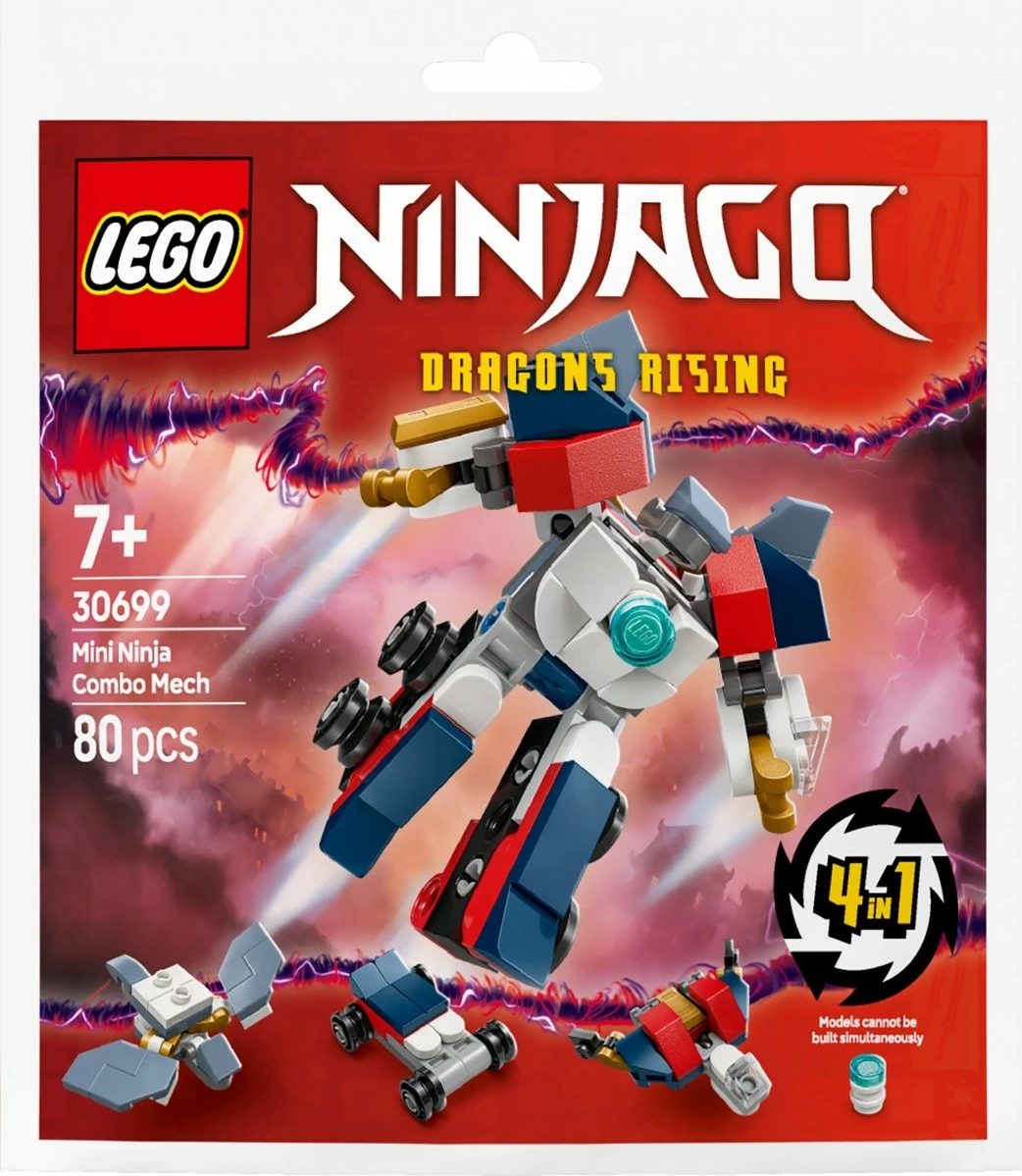 Set lodrash LEGO Ninjago 30699, Multifunctional Ninja Minimech, 80 pjesë, plastikë