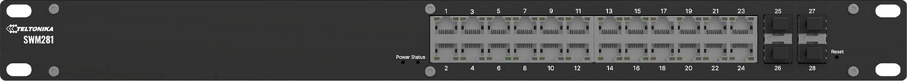 Switch Teltonika SWM281, managed L2+/L3, 24x Gigabit, 4x SFP, rack, i zi