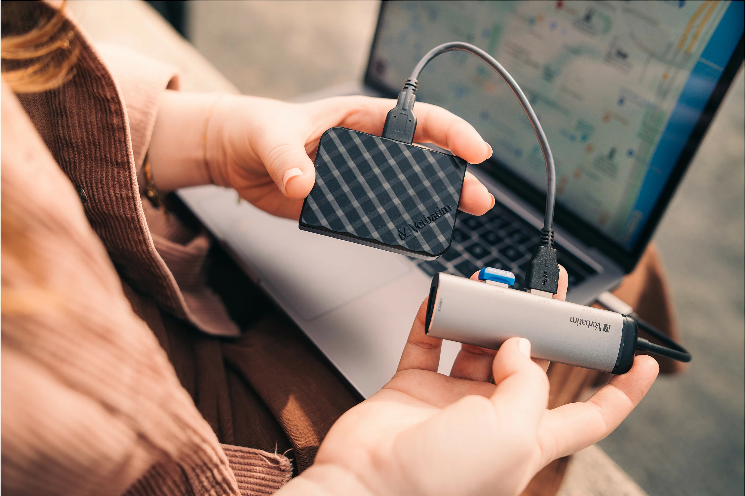 USB-C HUB Verbatim Multiport 4x USB-A USB 3.2 Gen 1, 0.15 m, gri