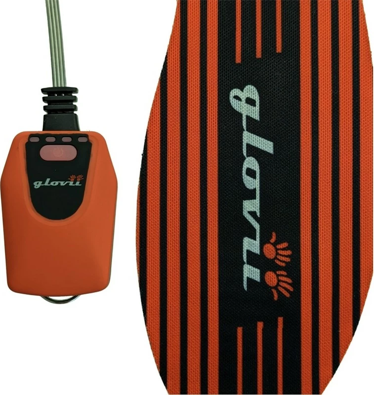 Shtrojë e ngrohshme ultra e hollë për çizme skijimi Glovii GW4U, kontroll me APP, e rregullueshme 36-48, me bateri 1200mAh + karikues, set 2 copë, kuqe/zezë