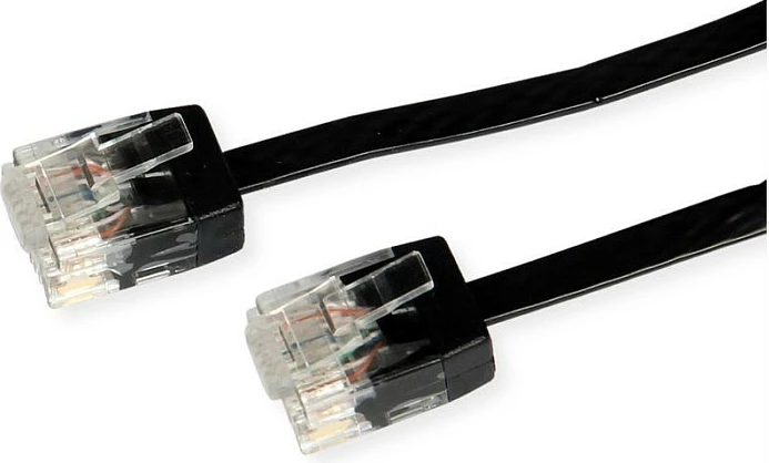 Kablë rrjeti ROLINE Cat6A patch, RJ45-RJ45, 0.5 m, e rrafshët, e zezë