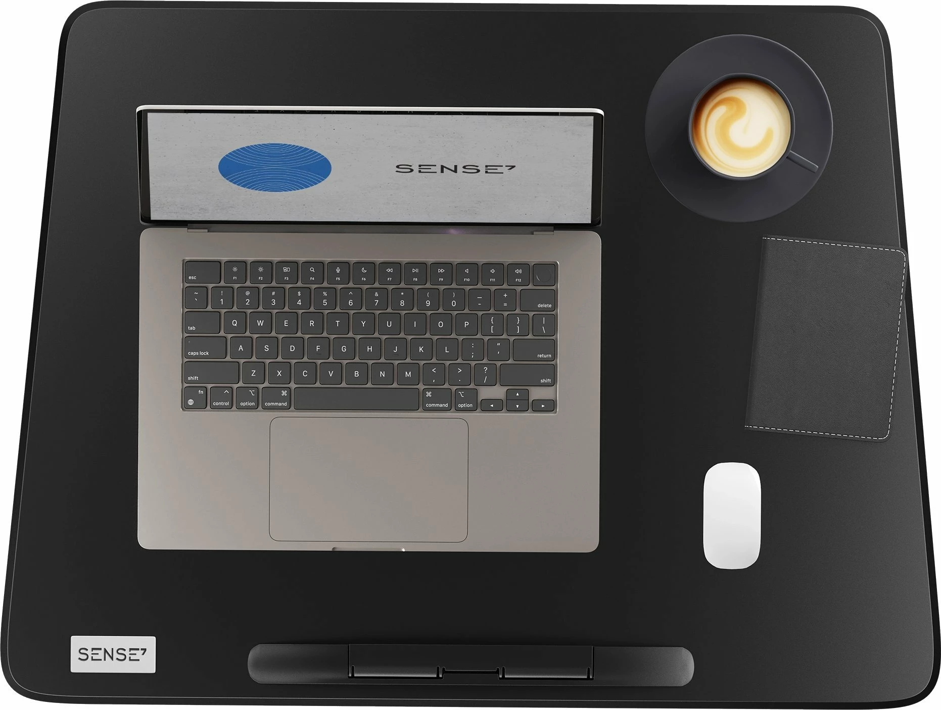 Tavolinë mobile SENSE7 Mobile Desk 70x52 cm, rregullim lartësie 76-111 cm, sipërfaqe e anueshme 0-90°, e zezë