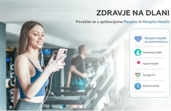Peshore smart RENPHO Elis 1 Bluetooth, analizë trupi 13 matje, LED, me 3 bateri AAA, e zezë