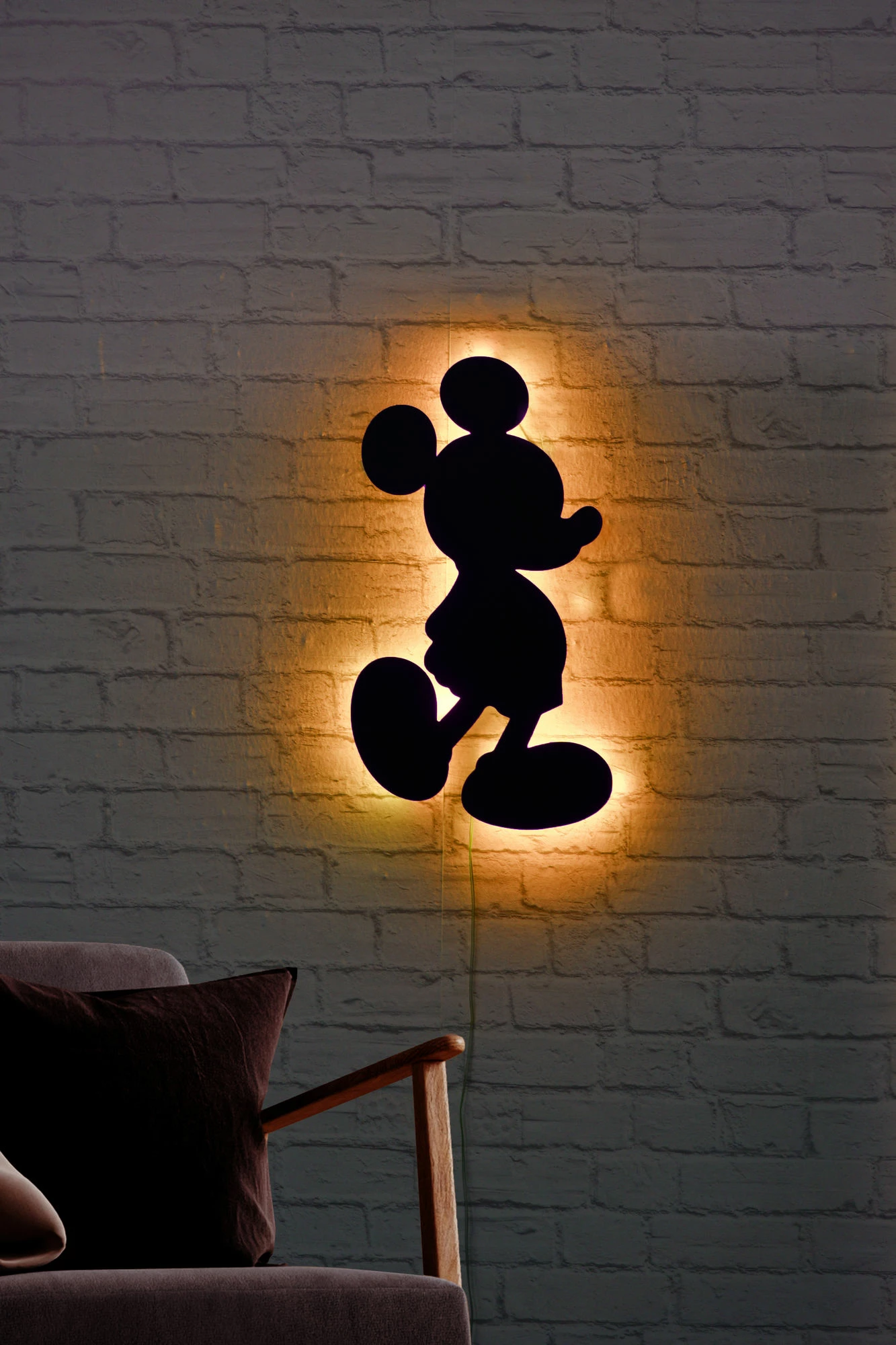 Ndriçim dekorativ LED Mickey Mouse, ngjyrë e verdhë